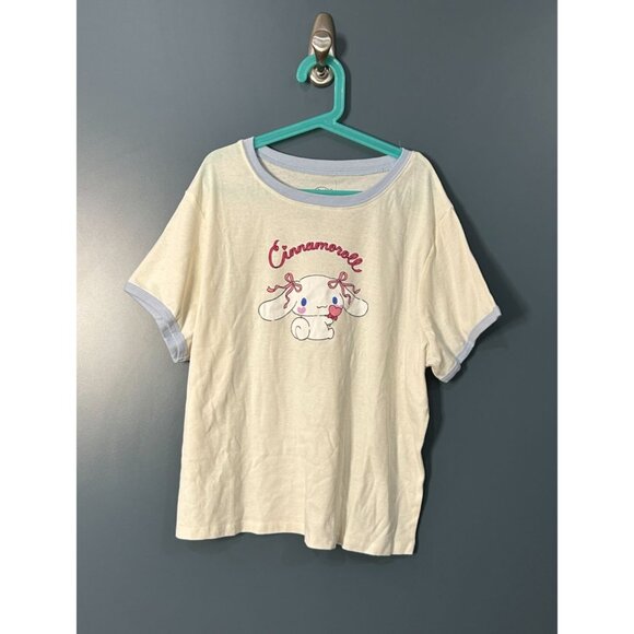 Cinnamoroll Tops - NWT Women's Cinnamoroll Short Sleeve Graphic Baby T-Shirt - Ivory 1X